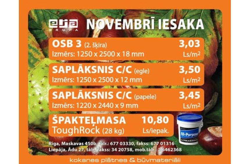autors: EJA GRUPA novembrī iesaka