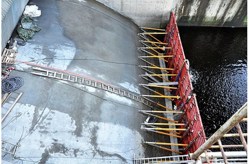 autors: TRIO atbalsta sienas konstrukcija veiksmīgi izmantota hidroelektrostacijas pārgāžņu remonta darbiem