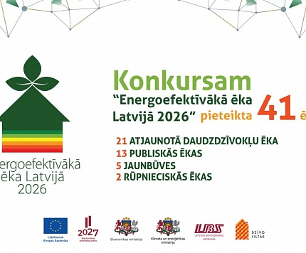 Par titulu “Energoefektīvākā ēka Latvijā 2026” sacentīsies 41 ēka