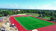 Cēsis. Stadionā tiek iekārtoti vieglatlētikas sektori