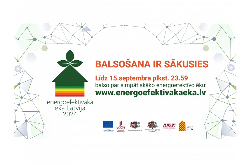 Līdz 15. septembrim balso par sev simpātiskāko energoefektīvāko ēku Latvijā!