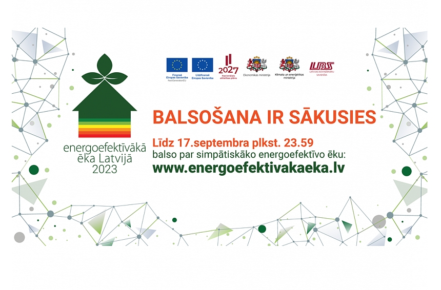 Līdz 17. septembrim balso par simpātiskāko energoefektīvo ēku Latvijā!