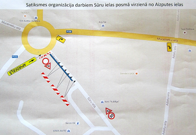 Satiksmes ierobežojumi Sūru ielā
