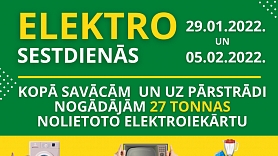 Elektrosestdienās Rīgā iedzīvotāji pārstrādei nodeva 27 tonnas nolietotu elektroiekārtu
