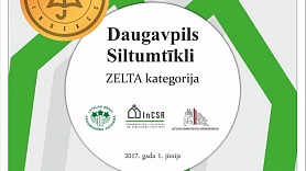 Daugavpils siltumtīkli kvalificējusies Ilgtspējas indeksa zelta kategorijai