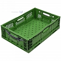 Zaļa salokāma plastmasas kaste 600x400x180mm