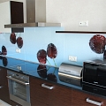 Virtuves stikla panelis ar fotoplēvi “Ķirši”