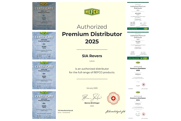 SIA FIRMA "REVERS" ir autorizētais REFCO MANUFACTURING premium izplatītājs