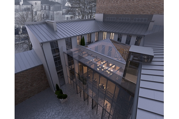 BIROJU ĒKAS PĀRBŪVE PAR VIESNĪCU. Rīga, Dzirnavu iela 59. Projekts 2019-2020