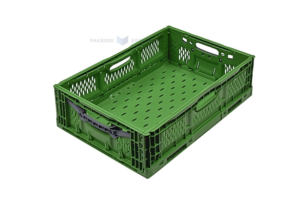 Zaļa salokāma plastmasas kaste 600x400x180mm