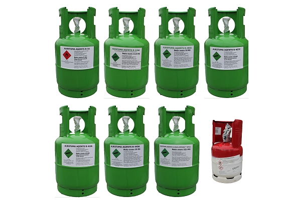 Aukstuma aģenti R134A, R404A, R410A, R407C, R452A (XP44), R449A (XP40), R1234YF, R32