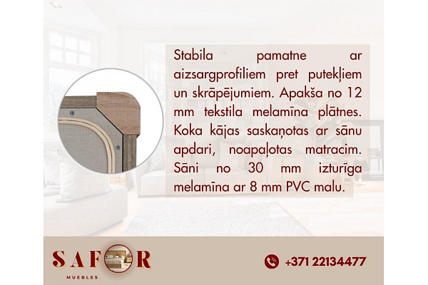 Kvalitatīva gultas konstrukcija ar aizsargprofiliem