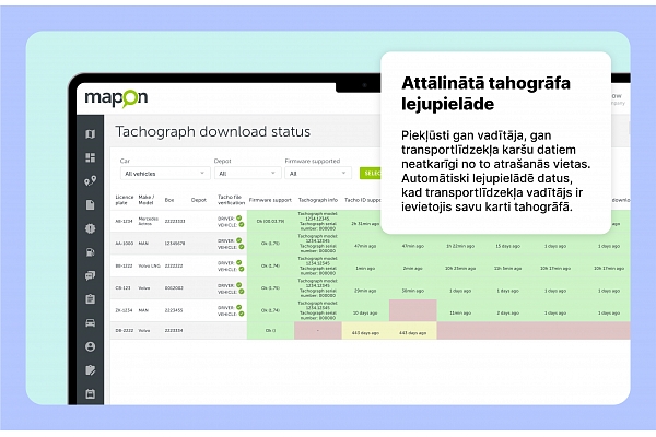 Attālināta tahogrāfa lejupielāde