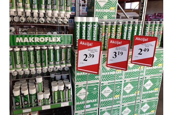 Makroflex celtniecības putas Rīgā