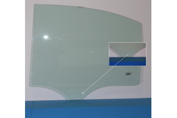 3359LGNH5RDFIAT PANDA 2 03 12  Car Door Window   Auto Glass Green   Rear Left   1Holes   wo Accessories