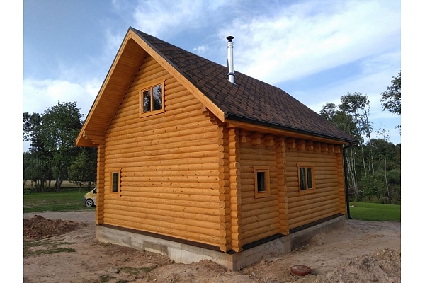 Guļbaļķu pirtis, guļbūves Valmiera, Cēsīs, Vidzeme dārza mēbeles