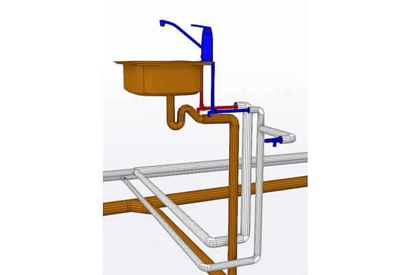 Ūdensapgādes mezgla 3D tehniskais modelis