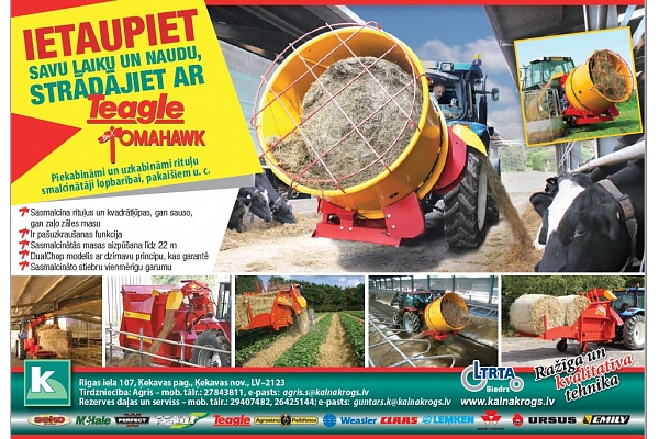 Rituļu smalcinātāji lopbarībai