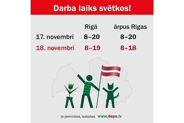 Darba laiks 17. un 18. novembrī