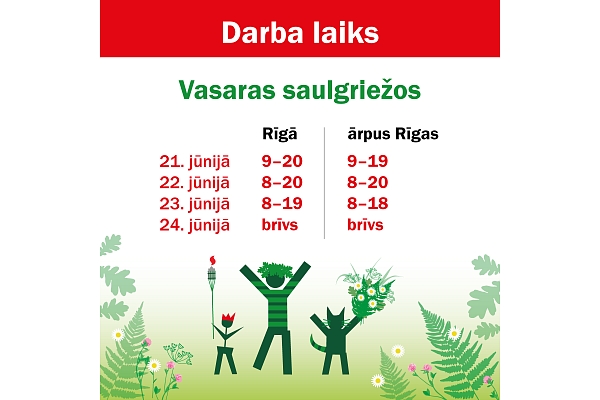 Darba laiks Vasaras saulgriežos