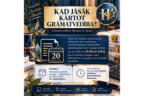Kad jāsāk kārtot grāmatvedību