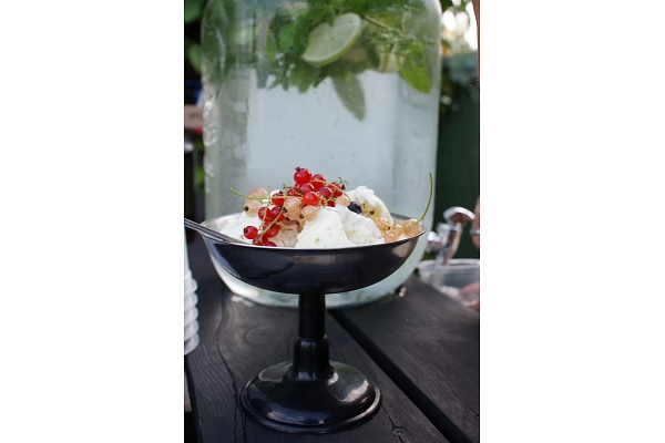 Veselīgs deserts ar svaigām ogām