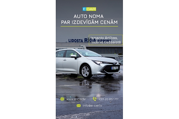 Automašīnu noma Rīgā pie lidostas