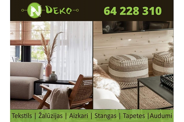 Viesistabas aizkari.